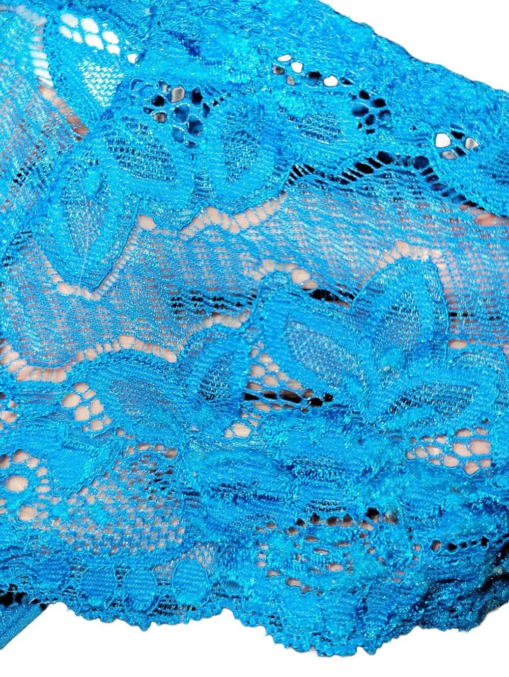 La Petite Coquette New York XL Blue Lace Low Rise Thong Panties NWOT